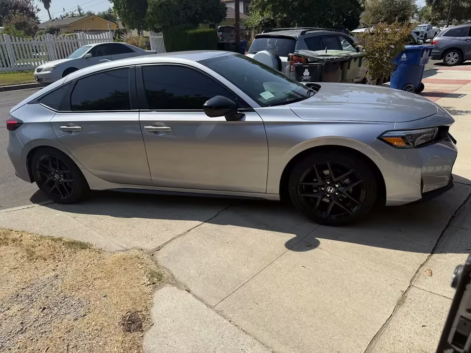 Silver Honda Civic with ceramic tinted windows